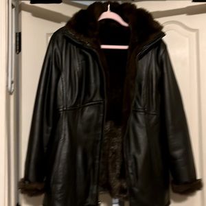Black Faux Fur lined Coat